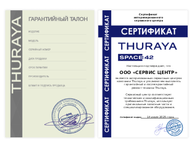 Сертификат Thuraya